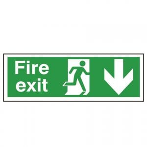 Fire Exit Down Arrow Sign - Storage Systems and Equipment